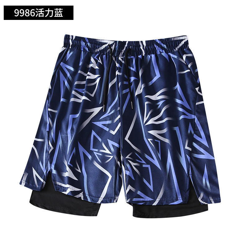 A 2024 summer swimming trunks men&#039;s adult loose breathable quick-drying double-layer two-in-one long swimming trunks long pants.