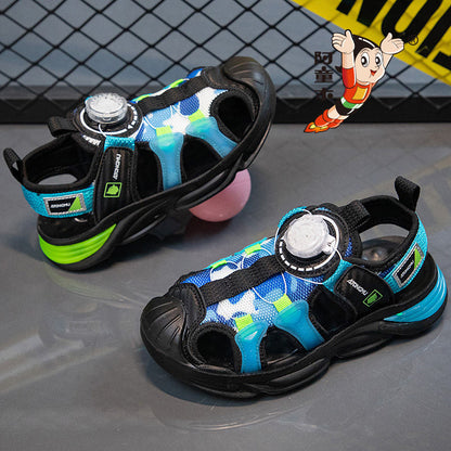 P Astro Boy Youth 2024 Summer Boys and Girls Sandals New Baotou sandals with anti slip soft soles Fashion Beach Shoes