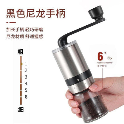 【Stainless steel grinding core】Six Adjustable Coffee Grinder, Hand Crank Coffee Grinder, Italian Home Users