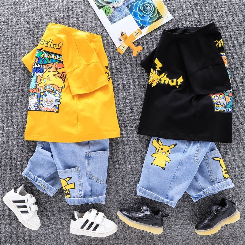 P Boys Summer Set 2024 New Fashionable and Fashionable Children's Clothing Summer Handsome Baby Summer Clothing Children's Short Sleeves