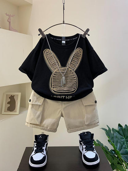 P Boys&#039; Summer Dress Suit New Western-style Baby Summer Short-sleeved Clothes Boys&#039; Spring and Summer Handsome and Thin Children&#039;s Fashion