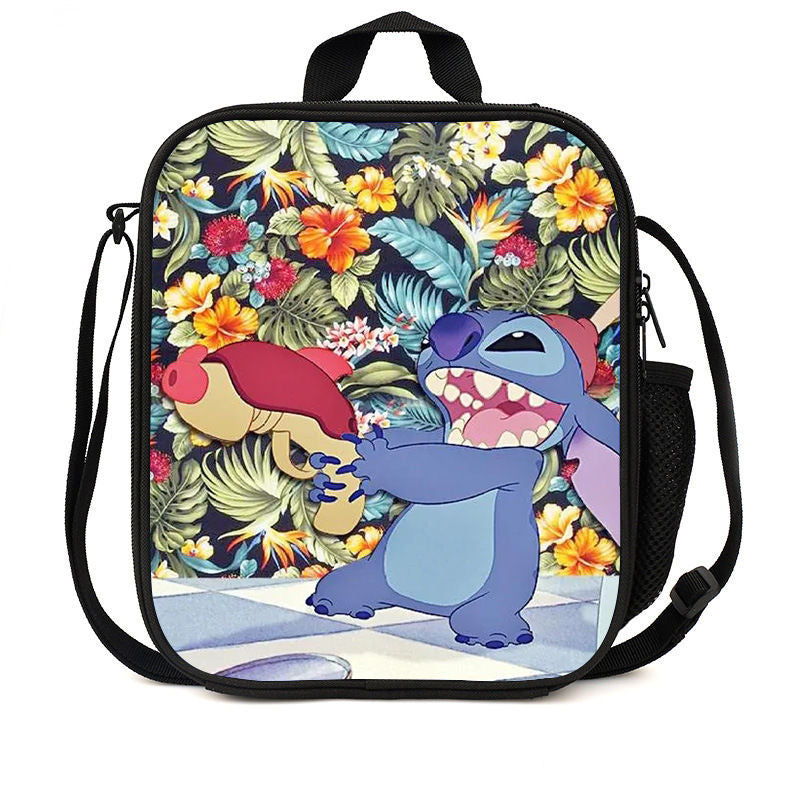 P Shi Dizai lunch bag full-body printed cartoon boys, girls, children, junior high school and primary school children&#039;s ice pack insulation package system.