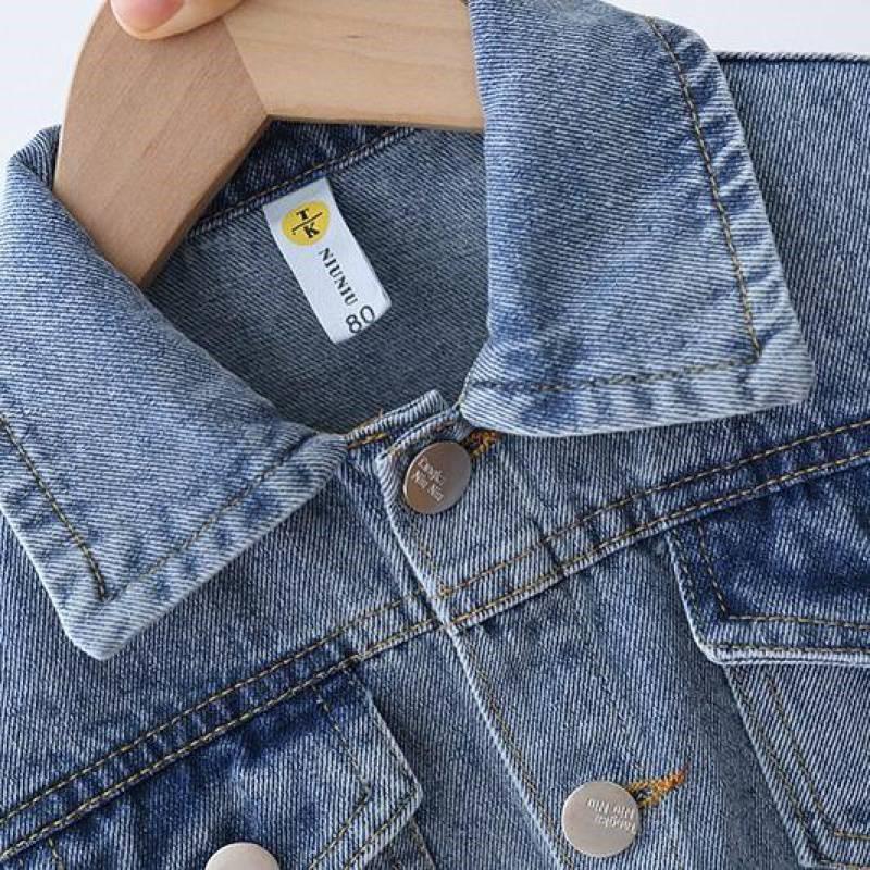 Boy's spring coat, new girl's denim jacket, women's treasure clothes, foreign fashion, spring and autumn clothes, small baby