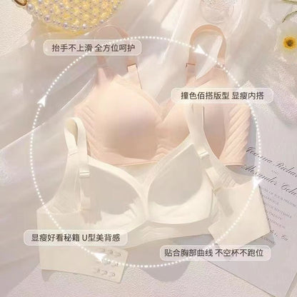 P South life seamless underwear women thin big breasts and small breasts gathered without steel rings and thin breasts.