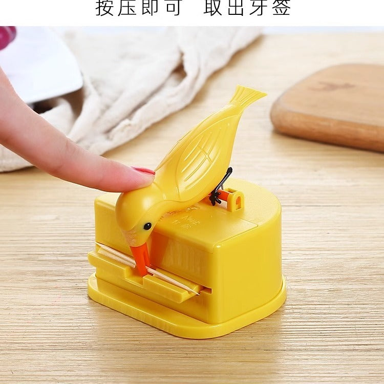 Push-type bird toothpick box creative Douyin same cute toothpick tube bird toothpick box