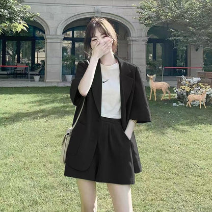 P Short Sleeve Small Suit Women's Thin Summer 2024 New Casual Design Niche Korean Blazer