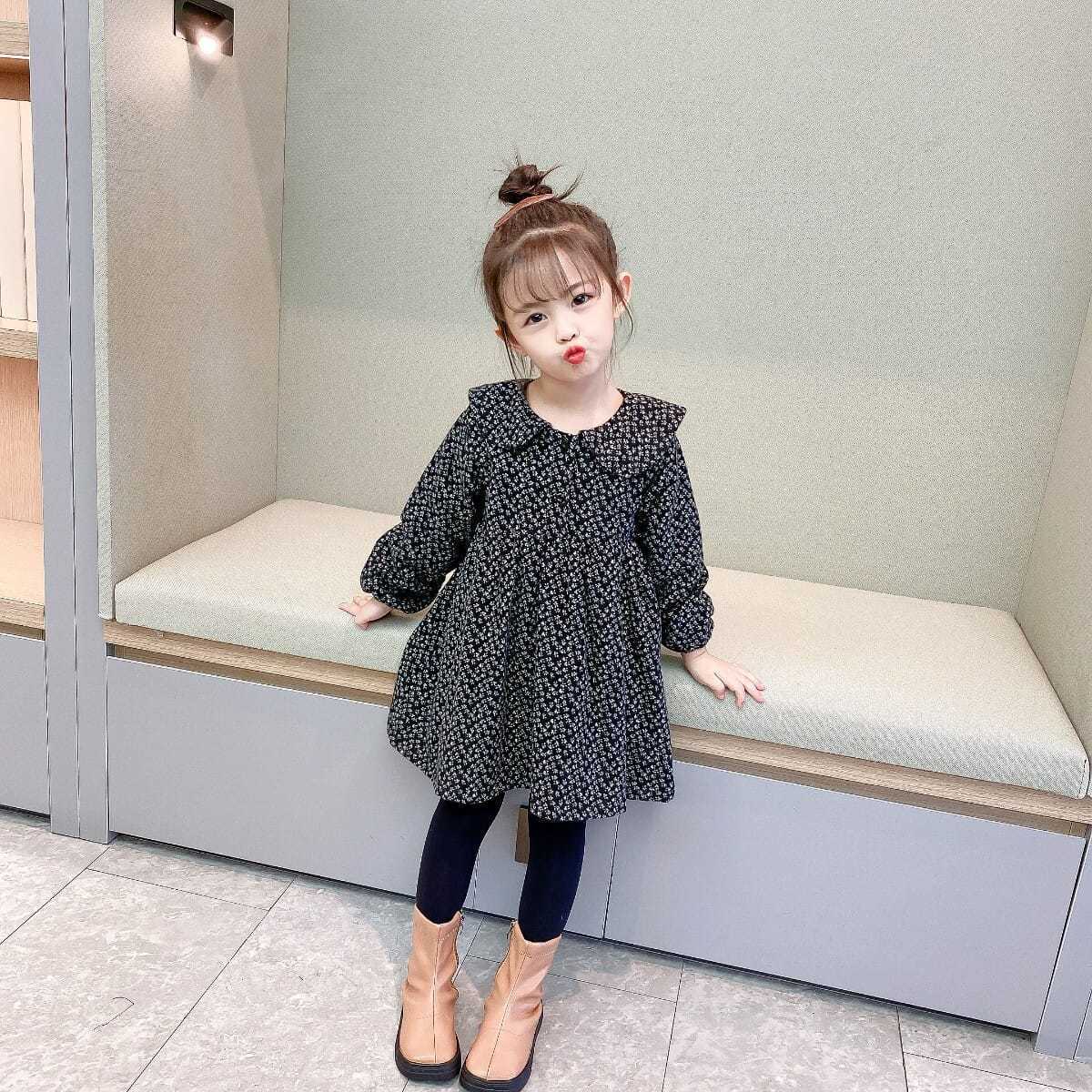 Traje de terciopelo para niña, chaleco con falda floral de moda para bebé, conjunto de 2 piezas, nueva ropa de otoño e invierno, de moda para niñas de 3 a 8 años 