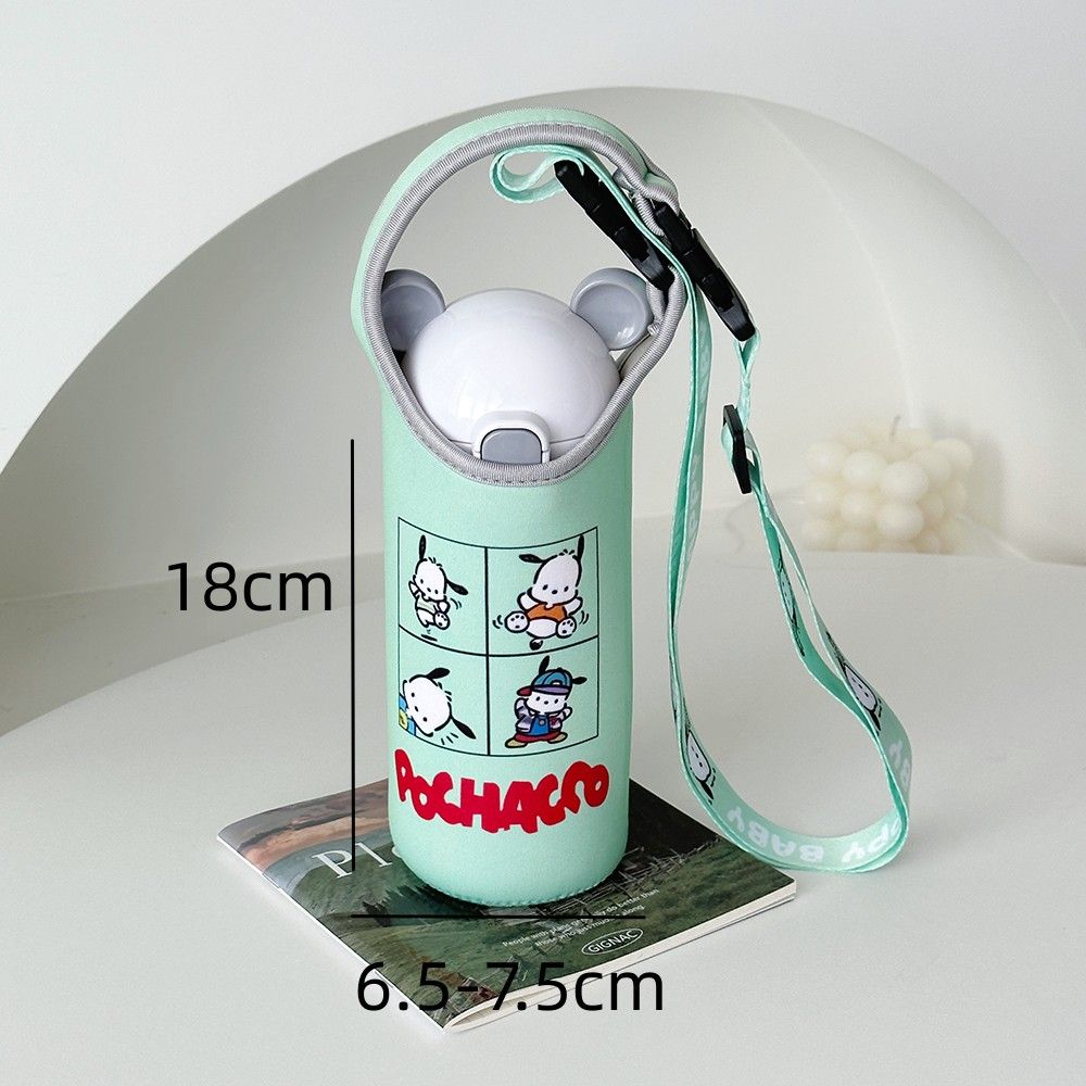 A children&#039;s mug set universal cute cartoon strap slung portable portable kettle protective cover water cup bag