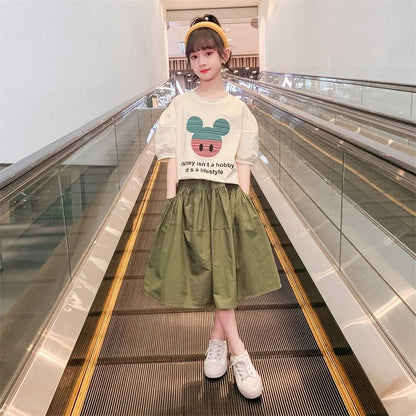 P girls dress summer dress 2023 new western-style children&#039;s summer suit girls&#039; children&#039;s clothing online celebrity fashionable skirt.