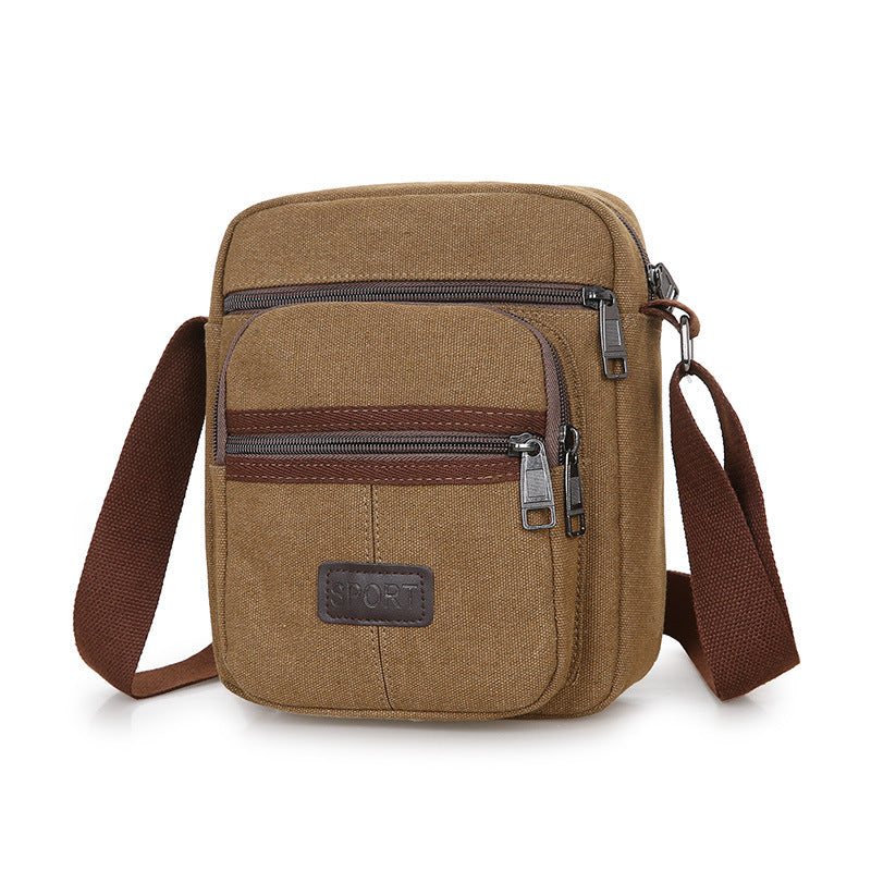 A Backpack Men's Casual Travel Bag, Crossbody Bag Men's Premium Canvas Bag Receive Money Retro Men's Toolkit