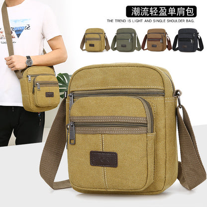 A Backpack Men's Casual Travel Bag, Crossbody Bag Men's Premium Canvas Bag Receive Money Retro Men's Toolkit