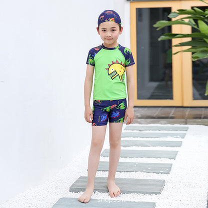 A Quick drying children's swimsuit for boys and girls, new small and medium-sized split baby girl swimsuit and swimsuit set wholesale 0.12KG