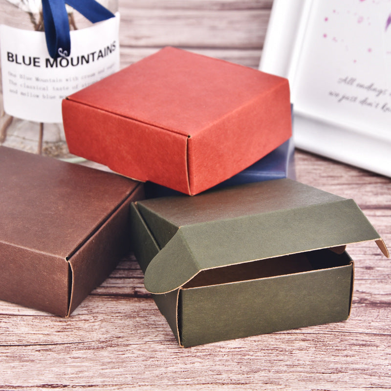 Retro handmade soap box color matching packaging box soap small carton kraft paper packaging box jewelry box printing MOQ: 500PIECE