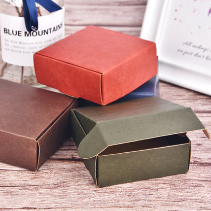 Retro handmade soap box color matching packaging box soap small carton kraft paper packaging box jewelry box printing MOQ: 500PIECE