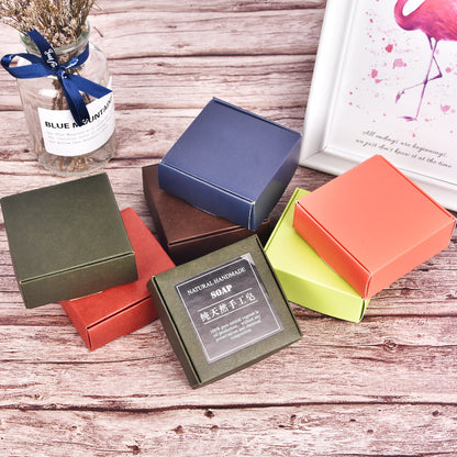 Retro handmade soap box color matching packaging box soap small carton kraft paper packaging box jewelry box printing MOQ: 500PIECE