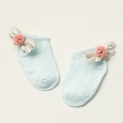 A children&#039;s socks baby cotton socks baby wings in summer thin girls spring cotton socks 6-12 months.