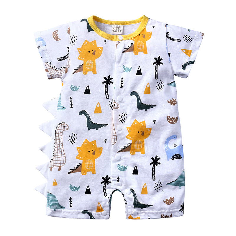 Un mono de bebé, dinosaurio de dibujos animados para niños y niñas, ropa de gateo para recién nacidos, ropa de algodón y color caqui, una para cada generación.