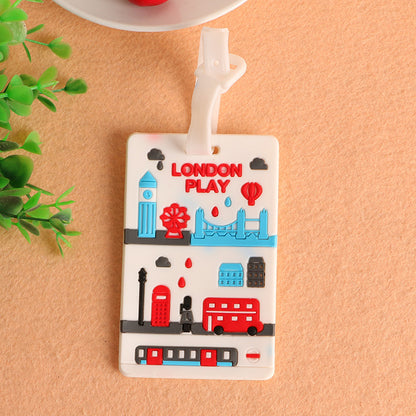 A cartoon boarding PVC luggage tags wholesale creative cartoon airplane luggage hang tags silicone luggage boarding tags