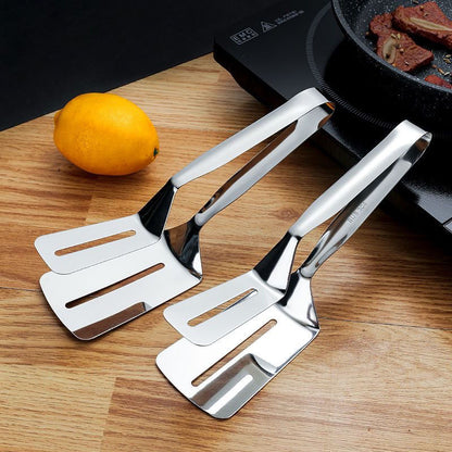 304 stainless steel fried fish anti-scald clips flipping fish shovel fried fish artifact silicone spatula steak home kitchen frying spatula