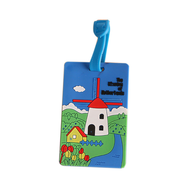 A cartoon boarding PVC luggage tags wholesale creative cartoon airplane luggage hang tags silicone luggage boarding tags