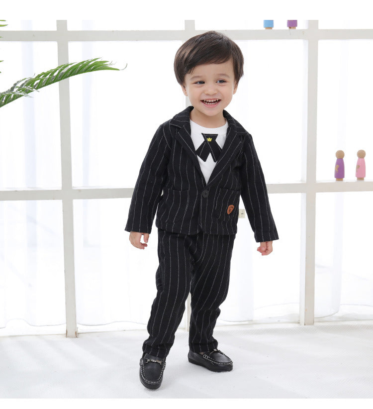 Cross border children's clothing wholesale new British gentlemen three piece set for boys, baby spring and autumn long sleeved children's clothing 0.4kg