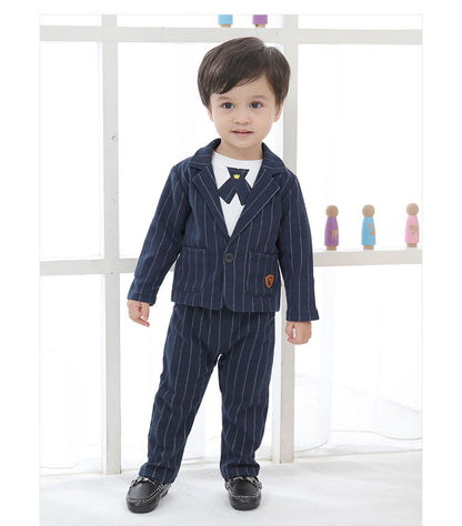 Cross border children's clothing wholesale new British gentlemen three piece set for boys, baby spring and autumn long sleeved children's clothing 0.4kg