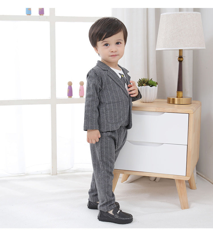 Cross border children's clothing wholesale new British gentlemen three piece set for boys, baby spring and autumn long sleeved children's clothing 0.4kg