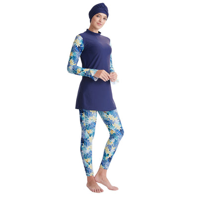 Un nuevo traje de baño de comercio exterior Traje de baño conservador para mujer Traje de baño de playa para mujer estampado 0,5-0,62 KG 