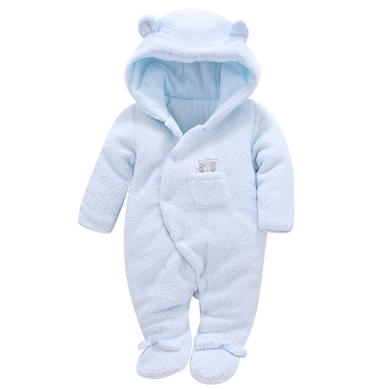 A baby onesie foot cotton coat baby clothes jumpsuit thickened winter outer wear Romper infant climbing clothes men