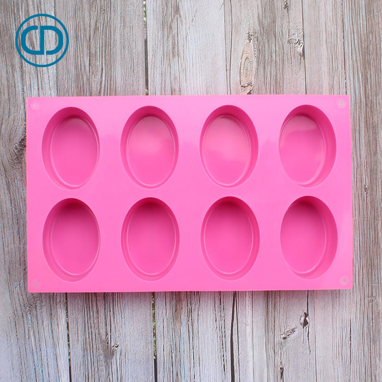 A supply of all kinds of handmade soap soap mold 8 oval egg silicone cake mold DIY moon cake mousse mold