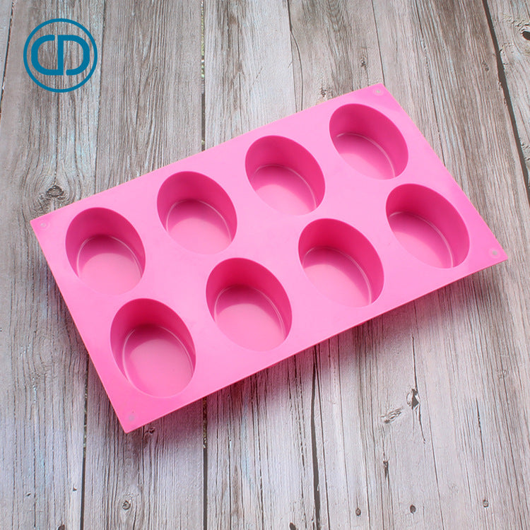 A supply of all kinds of handmade soap soap mold 8 oval egg silicone cake mold DIY moon cake mousse mold