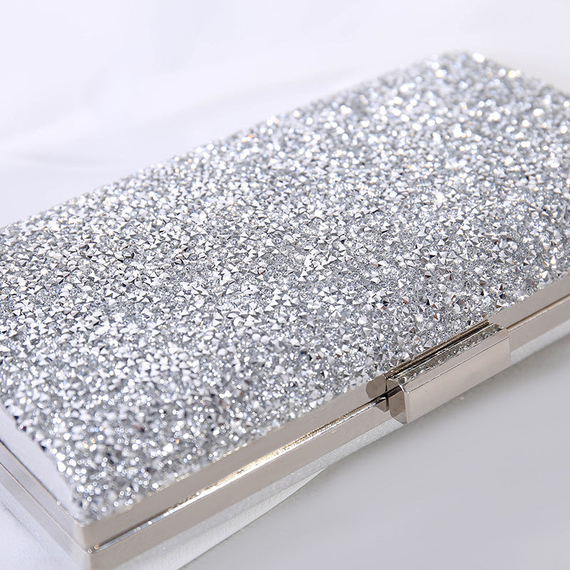 A cross-border Europe and the United States new shiny rhinestone dinner bag banquet bag clutch bag female large-capacity small square bag factory outlet