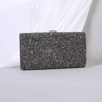 A cross-border Europe and the United States new shiny rhinestone dinner bag banquet bag clutch bag female large-capacity small square bag factory outlet