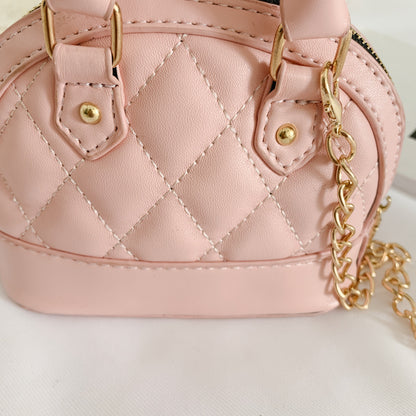 Xiaoxiangfeng Children's Shell Bag New Fashion Lingge Girls' Handbag Simple Princess Chain Crossbody Bag 0.2kg