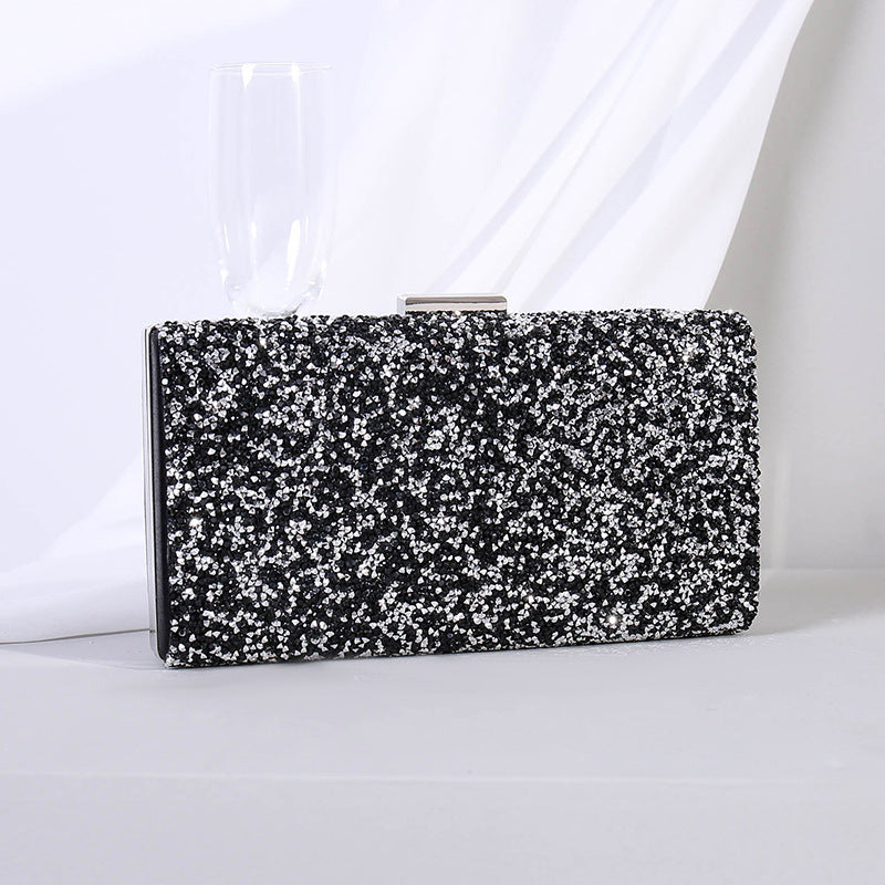 A cross-border Europe and the United States new shiny rhinestone dinner bag banquet bag clutch bag female large-capacity small square bag factory outlet