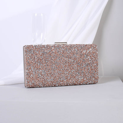 A cross-border Europe and the United States new shiny rhinestone dinner bag banquet bag clutch bag female large-capacity small square bag factory outlet