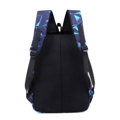 A four-petal flower backpack splash-proof 900D printed cloth three-piece package new trendy brand fashion and leisure college style.