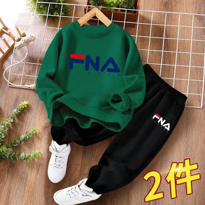 P boys sweater set new spring boys long sleeves trousers student sports children's clothing autumn two-piece set trendy