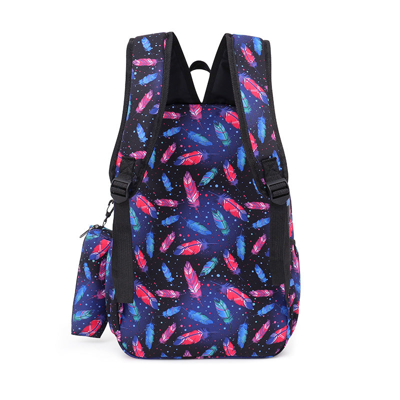 A children&#039;s colorful large-capacity fashion shoulder bag three-piece leisure sports bag three-in-one travel bag