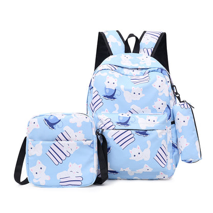 A children&#039;s colorful large-capacity fashion shoulder bag three-piece leisure sports bag three-in-one travel bag