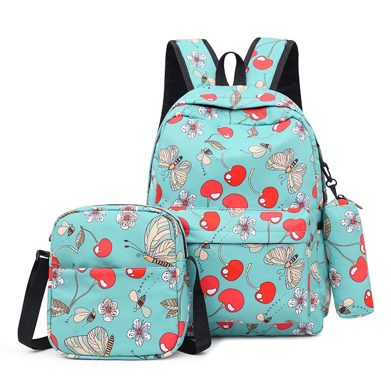 A children&#039;s colorful large-capacity fashion shoulder bag three-piece leisure sports bag three-in-one travel bag