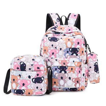 A children&#039;s colorful large-capacity fashion shoulder bag three-piece leisure sports bag three-in-one travel bag