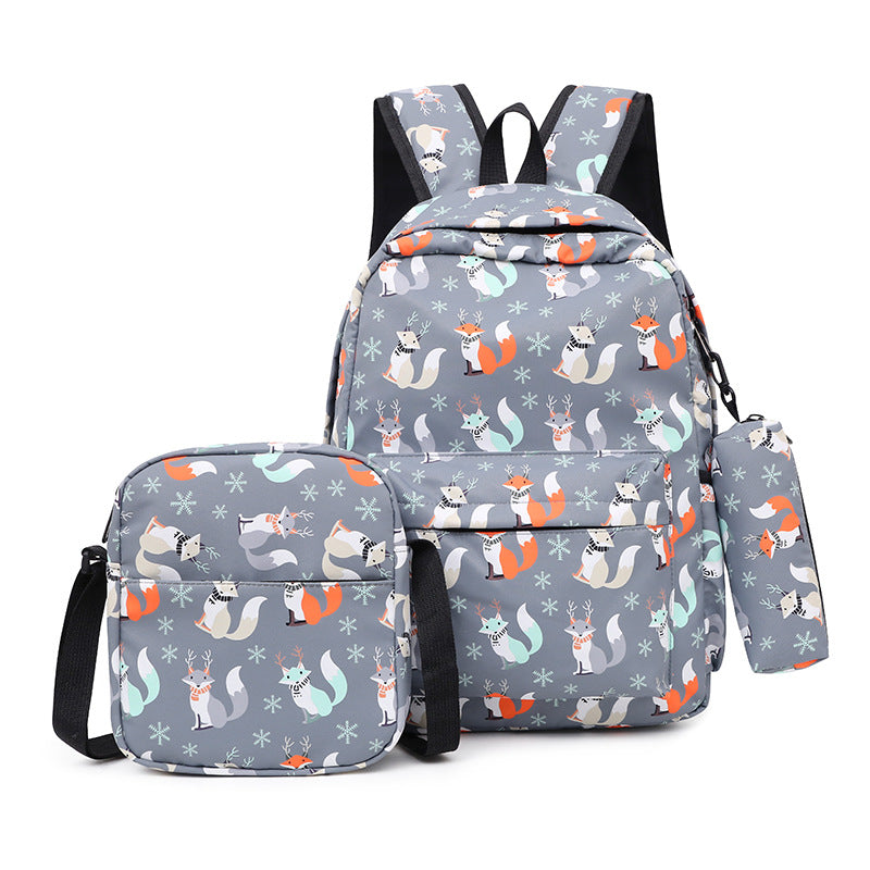 A children&#039;s colorful large-capacity fashion shoulder bag three-piece leisure sports bag three-in-one travel bag