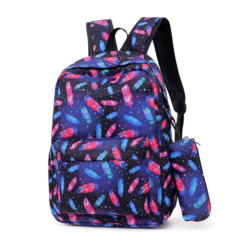 A children&#039;s colorful large-capacity fashion shoulder bag three-piece leisure sports bag three-in-one travel bag