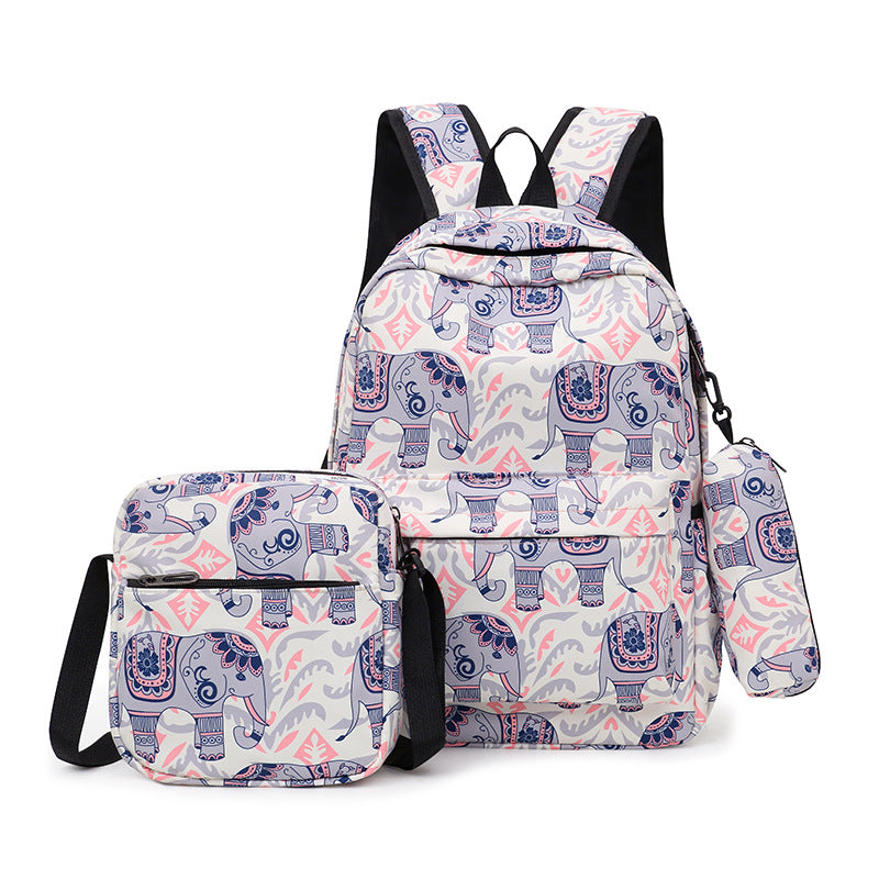 A children&#039;s colorful large-capacity fashion shoulder bag three-piece leisure sports bag three-in-one travel bag