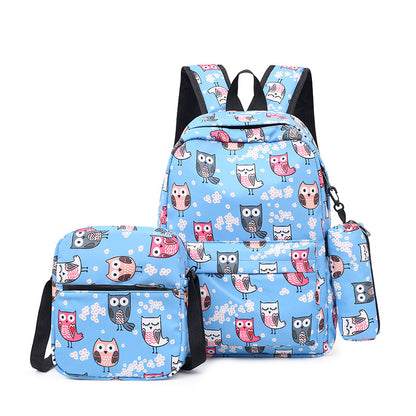 A children&#039;s colorful large-capacity fashion shoulder bag three-piece leisure sports bag three-in-one travel bag