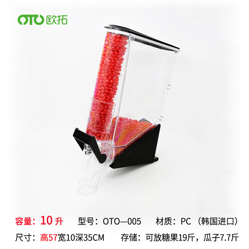 A Supermarket Wall-mounted Candy Box Bulk Food Display Box Dried Fruit and Whole Grains Sealed Can Transparent Candy Machine Bean Pulling Machine