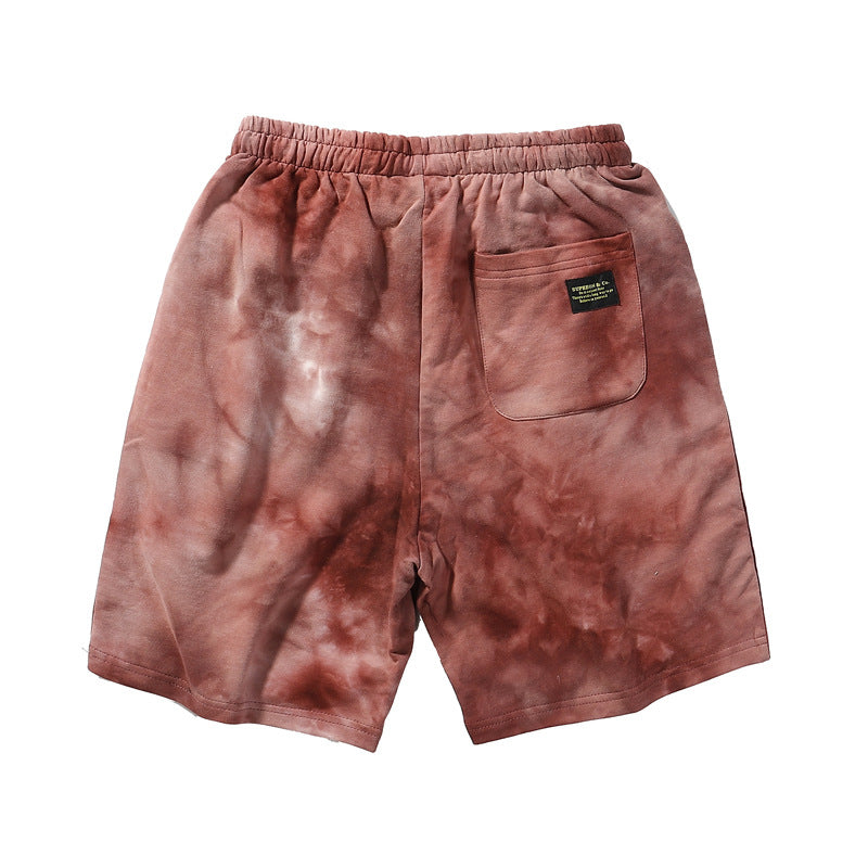 A summer new gradient tie-dye shorts for men and women loose ins hip-hop casual beach couple pants