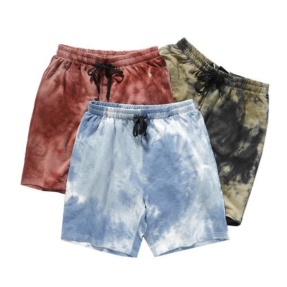 A summer new gradient tie-dye shorts for men and women loose ins hip-hop casual beach couple pants