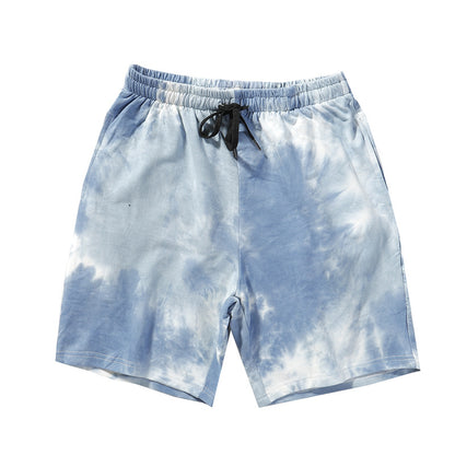 A summer new gradient tie-dye shorts for men and women loose ins hip-hop casual beach couple pants